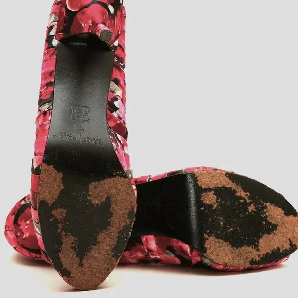 White House Black Market Open Toe Closed Heel Size 7.5 Heels - Picture 4 of 5